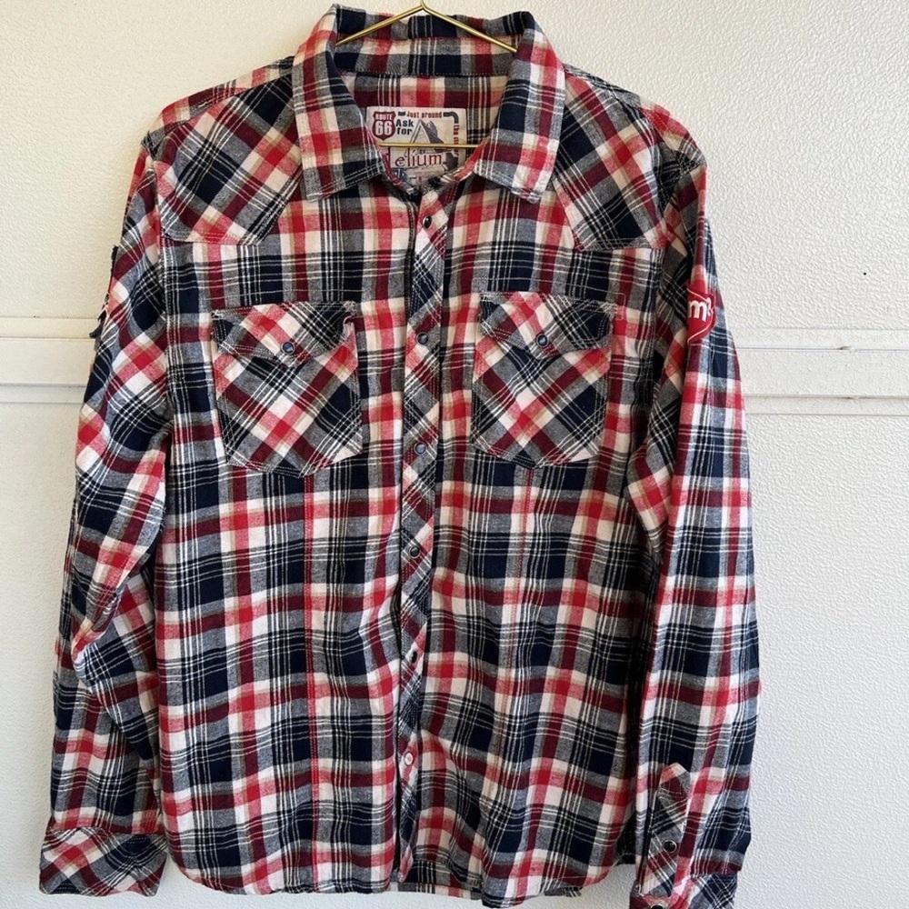 Vintage Route 66 Y2K Pearl Snap Long Sleeve Button Up Flannel Men’s 2XL Western
